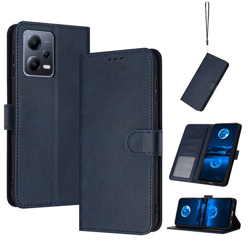 Funda de cuero con tapa magnética para Xiaomi Redmi Note 12 Turbo, 12S, 12R, Note12 Pro, fundas de velocidad, color sólido, sensación de piel, BILLETERA, bolsas