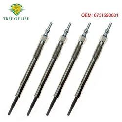 1/2/4X Glow Plug 6731590001 For Ssangyong Tivoli D16F 2015 2016 2017 2018+ ENGINE MAIN WIRING KORANDO(II) (D16DTF) A6731590001