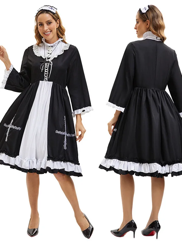 

loween Red Cross Nurse Outfit Par Women's Clothing Stage Performance Servant Costume Country Estate Maid Dr