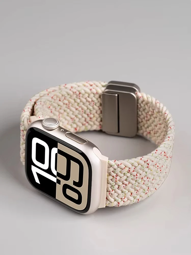 Pulseira trançada para apple watch band 10 7 6 46mm 38mm pulseira iwatch série 5 8 9 se ultra 2 40mm 45mm 44mm 49mm 42mm 41mm bandas