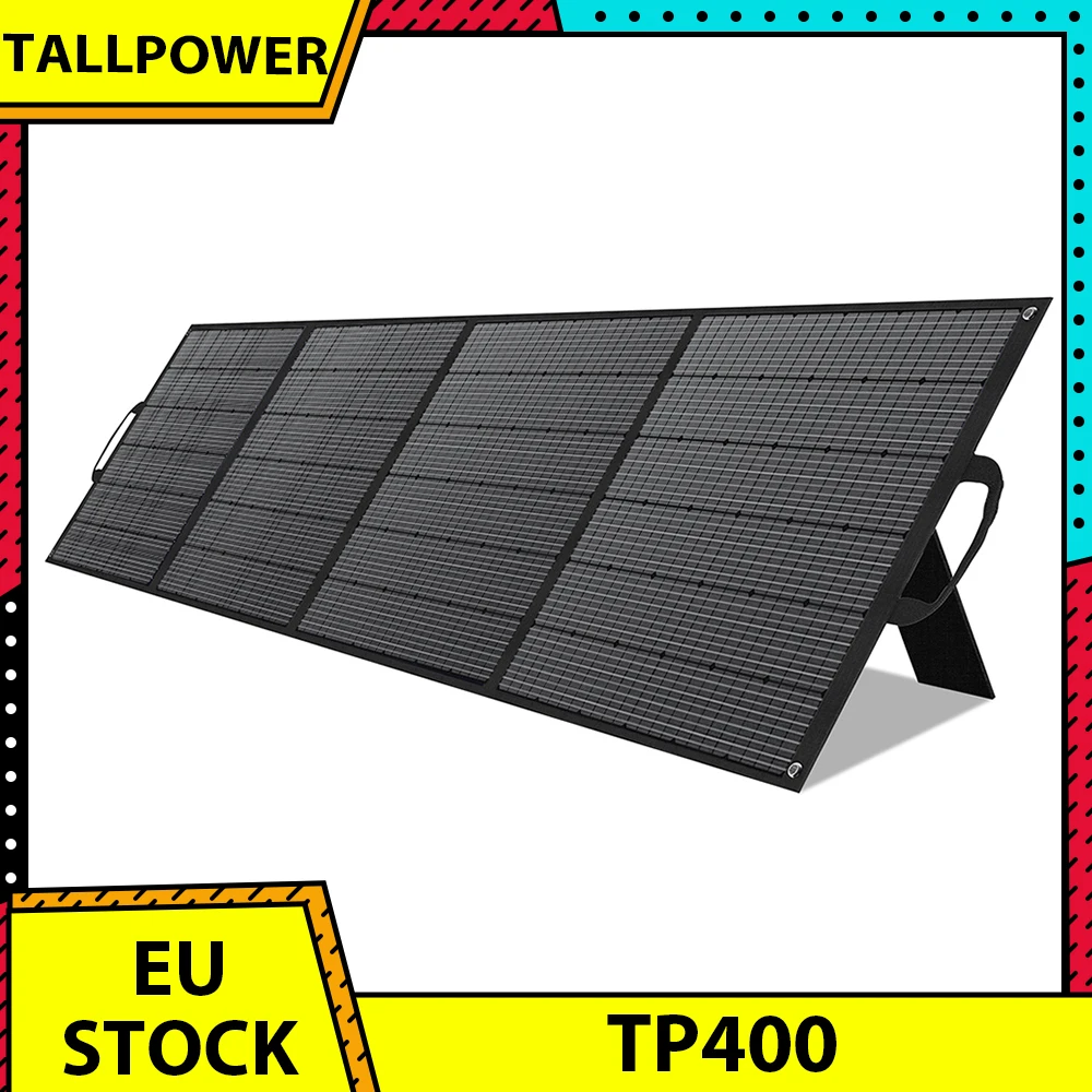 TALLPOWER TP400 400W Portable Solar Panel, 23.4% High-Efficiency Solar Power Generation, IP67 Waterproof, Series and Parallel