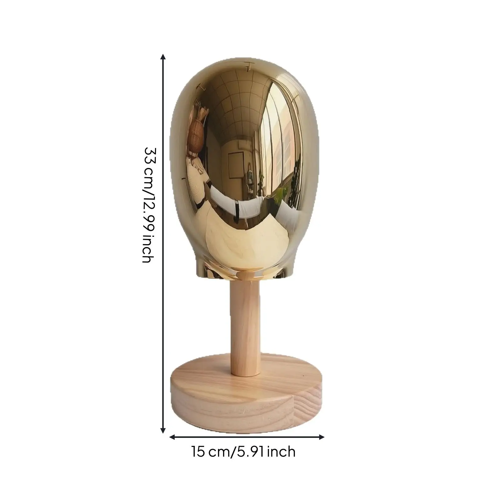 Mannequin Head Hat Rack Display Stand Wooden Base Portable Head Form for Wig and Headpiece Show