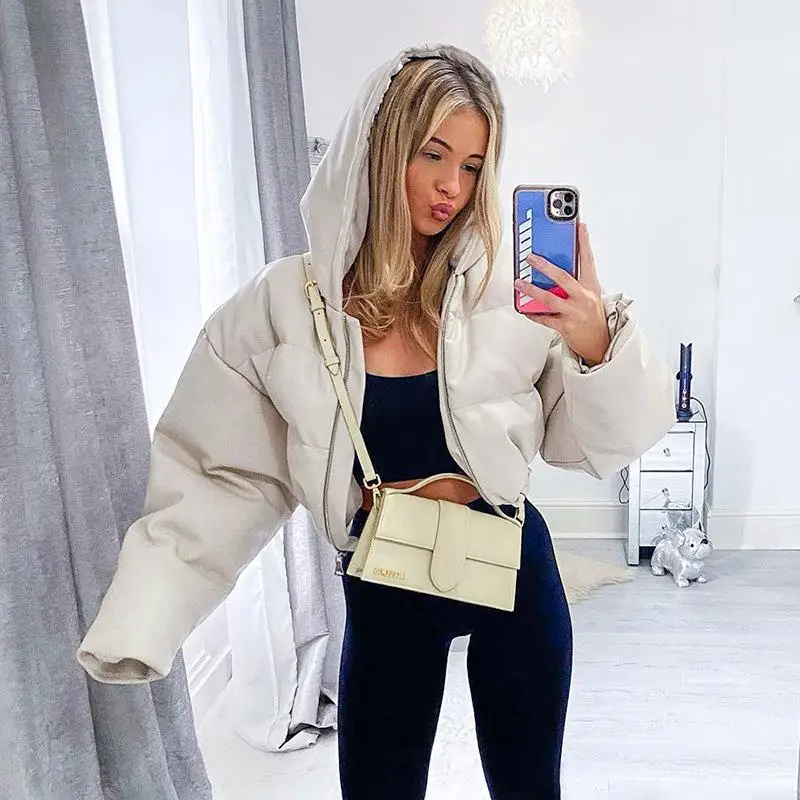 

Женская хлопковая куртка с капюшоном Faion, приталенная, с длинным рукавом, цветной топ, утепленное осенне-зимнее пальто