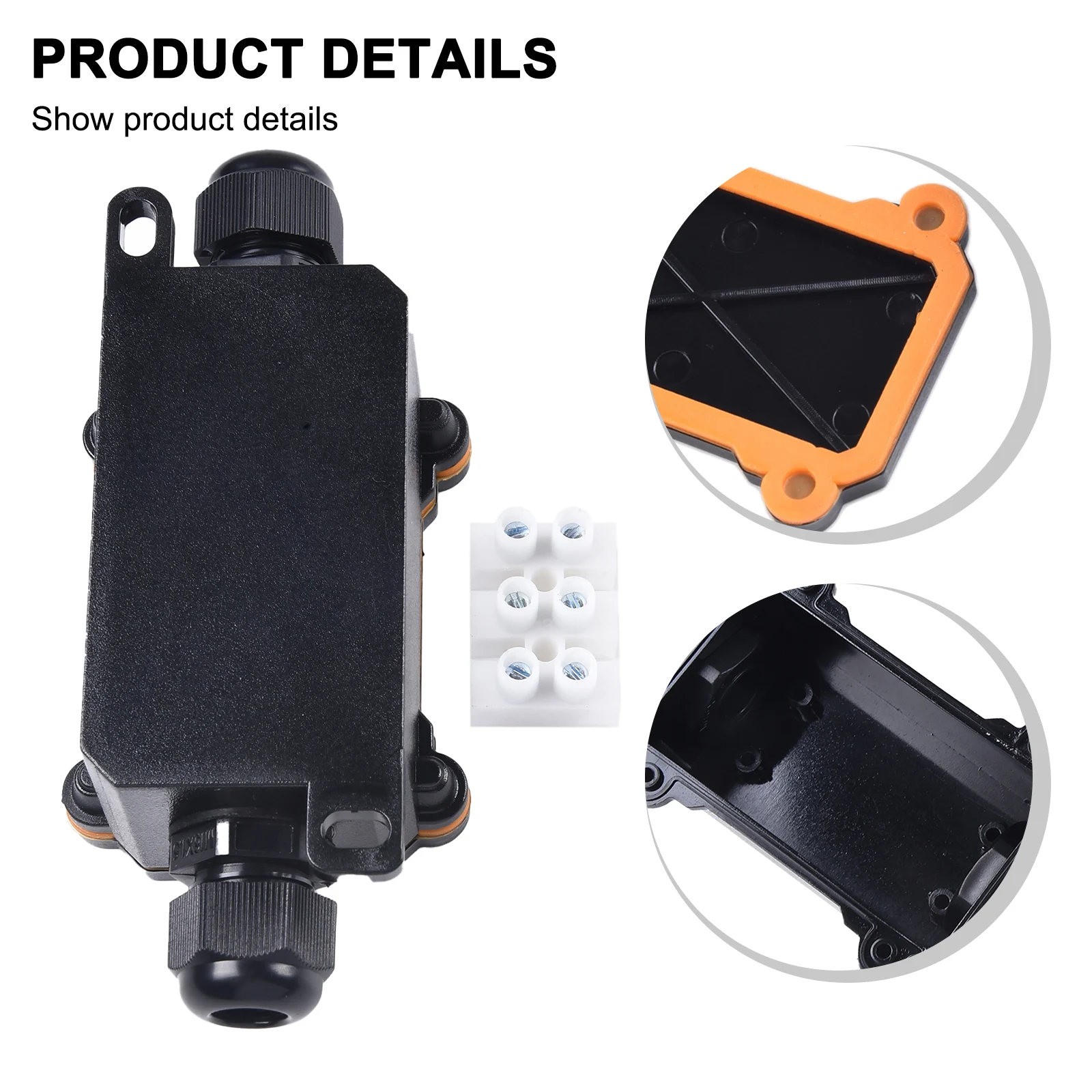 12-24V Junction Box Junction Box 2 Way 2A 96x35x23mm ABS Black PC Plastic New Practical Waterproof Junction Box