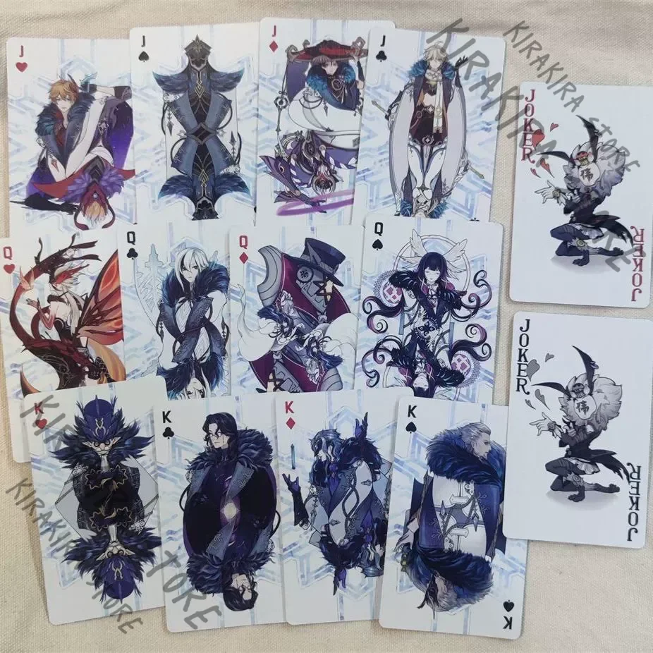 

Genshin Impact Fatui Arlecchino Columbina Damselette Playing Cards Game Anime Card Postcard Collection Ornaments Christmas Gift
