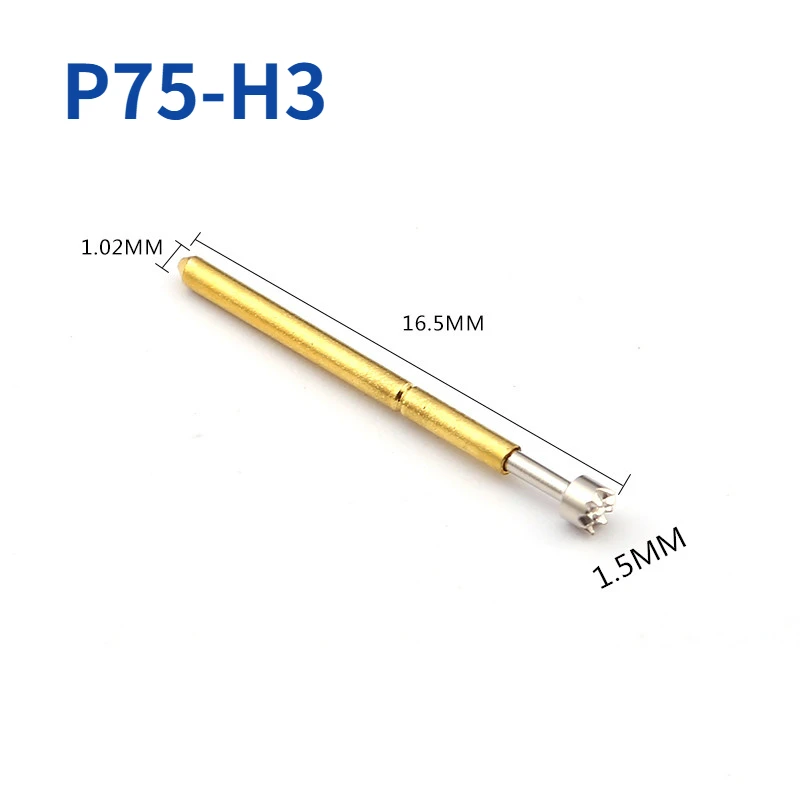 

100PCS/pack P75-H3 Nine-tooth Plum Blossom Head Spring Test Probe Diameter 1.02mm PCB Test Pin