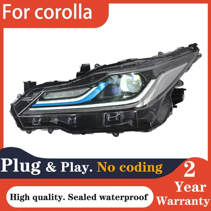 

Headlights For Toyota Corolla 2019 2020 2021 Headlight LED DRL LED Turn Signal LED Low Beam All LED Headlamp for Corolla