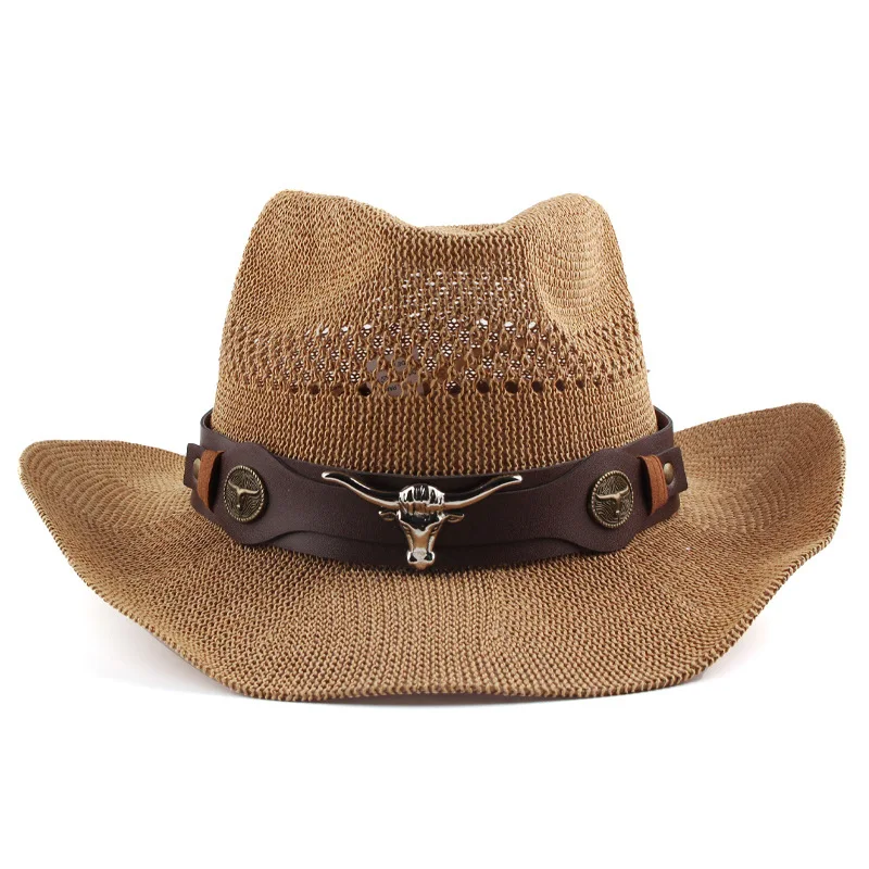 

Jazz Hat With Curved Brim, Denim Straw Hat For Men And Women, Polyester-cotton Knitted Sun Hat