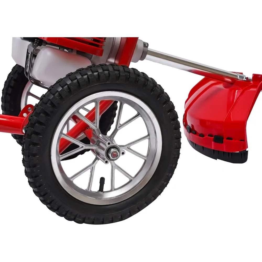 جزازة العشب المشي الخلفية التي تعمل بالبنزين ثنائية الأشواط 49CC مع محرك تبريد الهواء ومحرك العجلات الخلفية لتشغيل الدفع #5