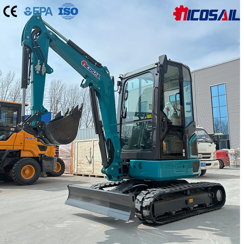 

Mini Excavator NICOSAIL OKW35E 3.5Ton Small Digger Zero Tail Swing Farm Garden Landscaping Equipment