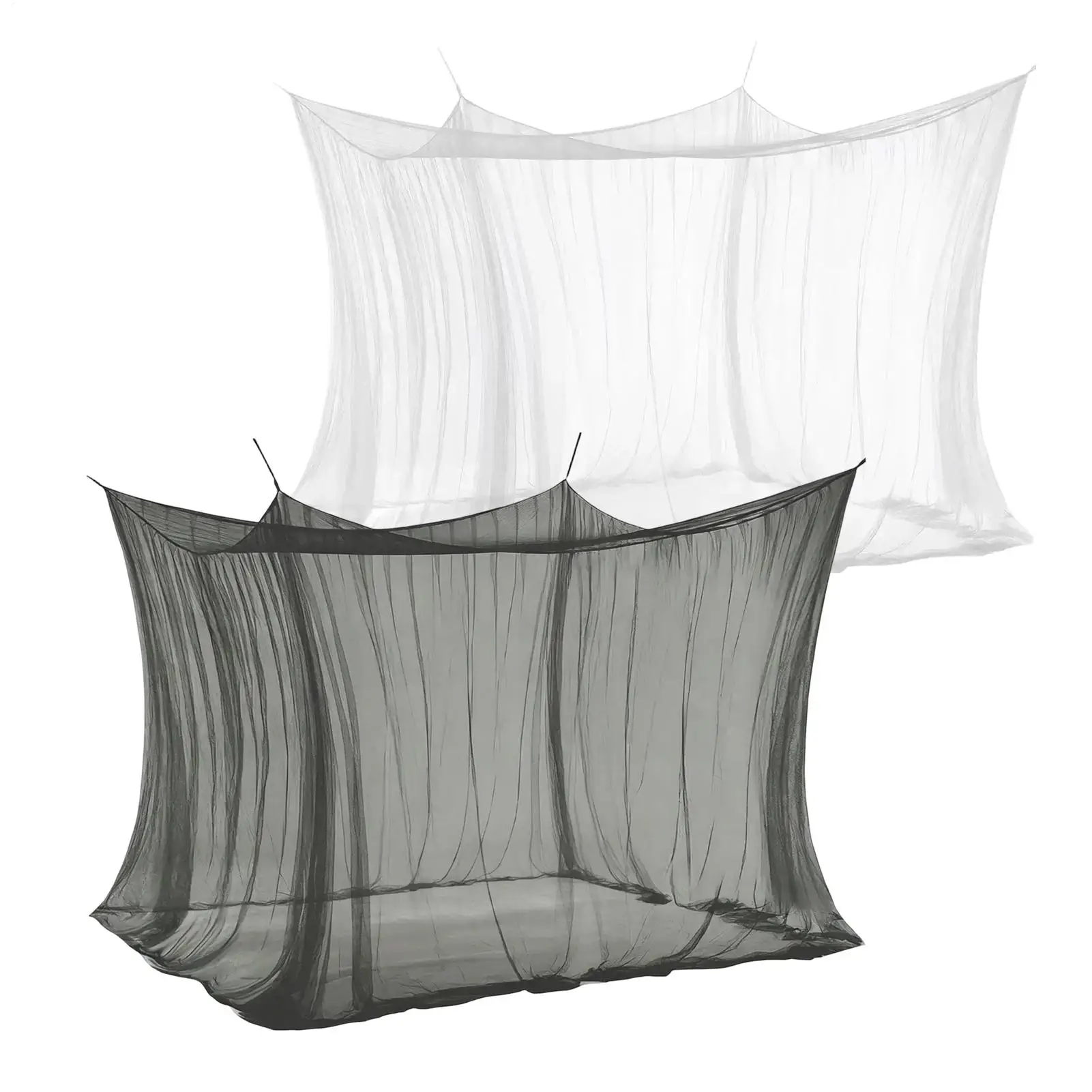 Oversized Square Mosquito Net 4 Corner Camping Cot Mesh Drapes Portable Enclosed Camping Tent 9.84x9.84x8.2ft For Tables Chair
