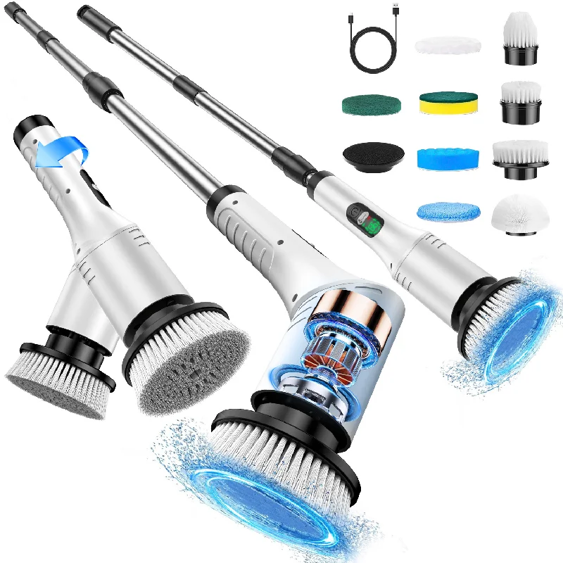 Electric Cleaning Brush 9 in 1 Multifunctional Household Wireless Rotatable Cleaning Brush For Bathroom Kitchen Windows Toilet