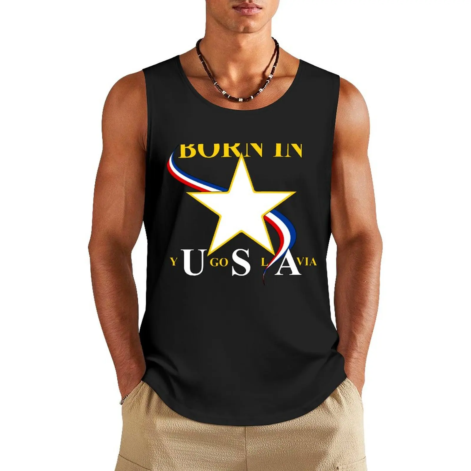 Born in Yugoslavia USA Tank Top quick-drying t-shirt Gym wear