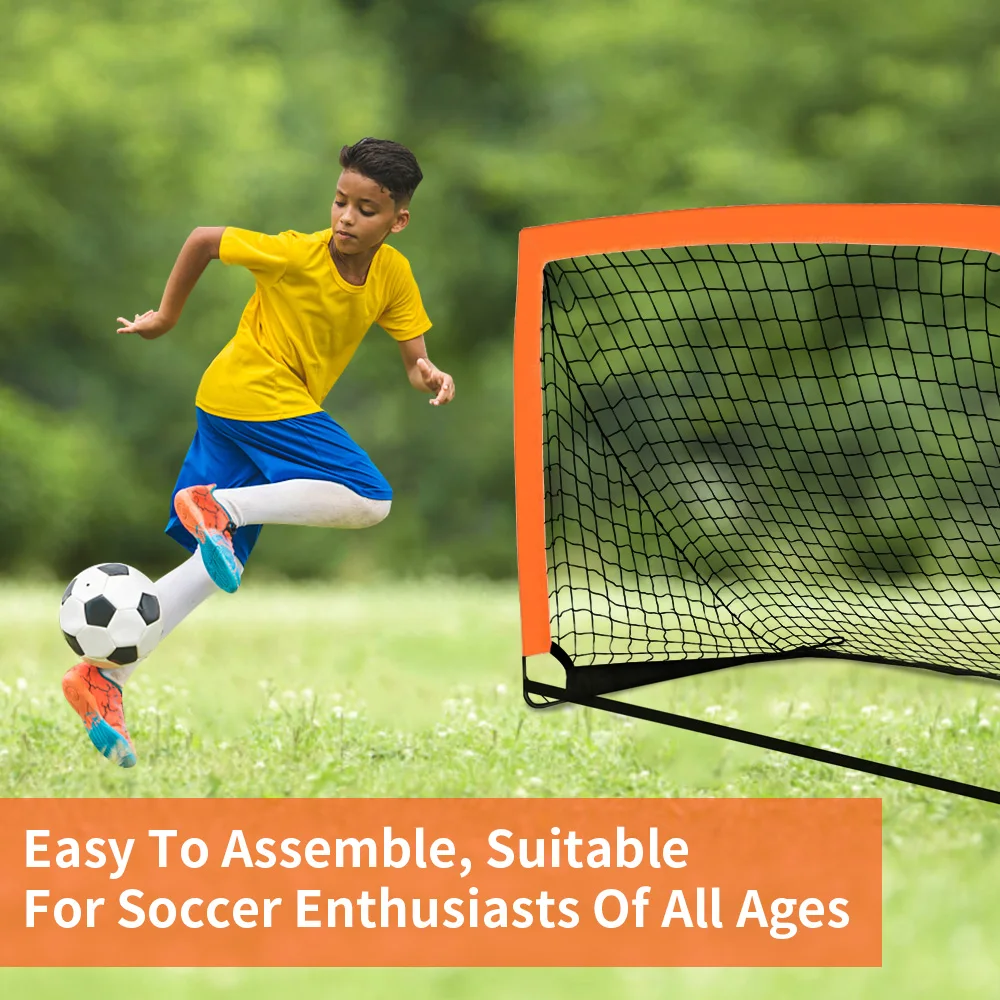 هدف كرة قدم محمول للأطفال مقاس 4 × 3 بوصات هدف كرة قدم منبثق للفناء الخلفي داخلي وخارجي شبكة كرة قدم للأطفال خفيفة الوزن وقوية