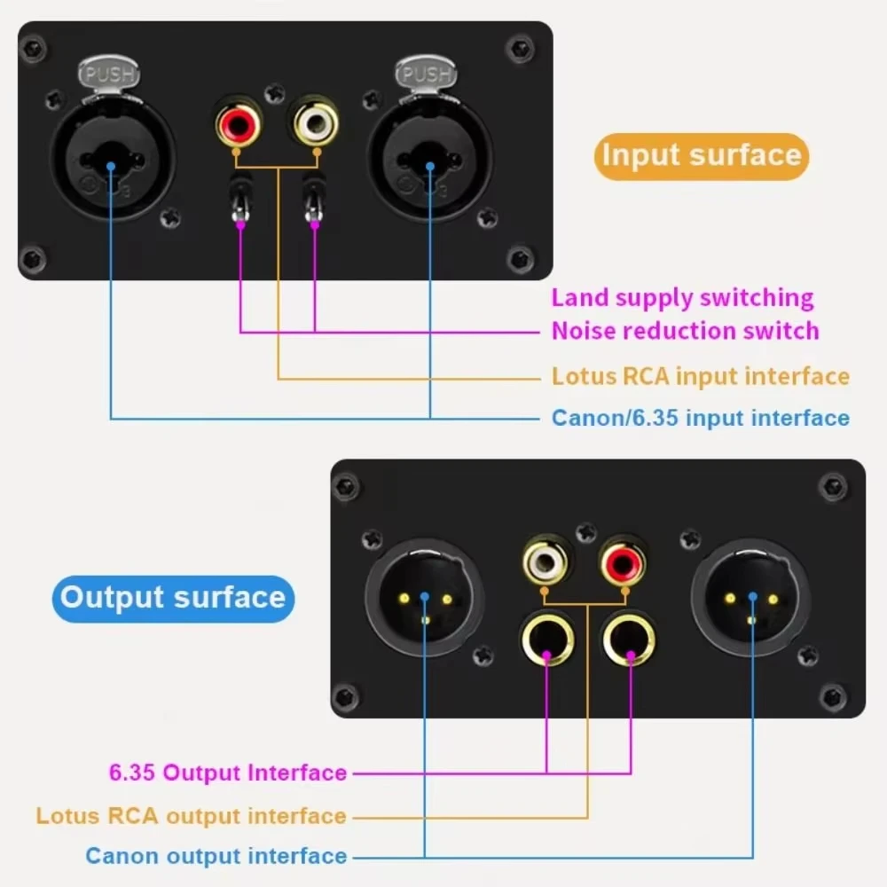 متعدد الوظائف XLR عازل الصوت RCA المهنية الصوت مرشح الضوضاء 2 طريقة عازل الصوت السلبي الملحقات البث المباشر