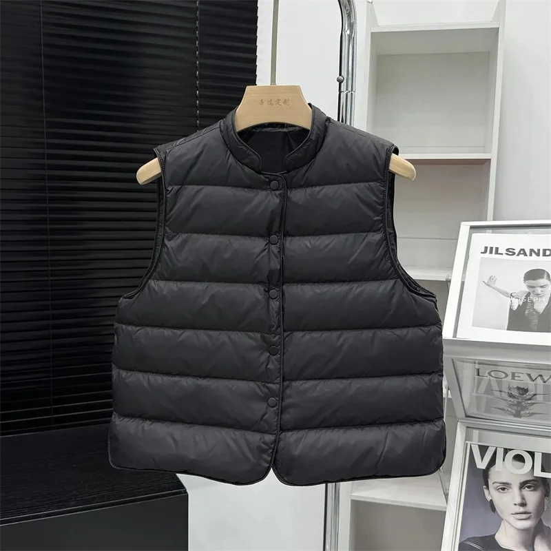 

Women's Vests Down Cotton Vest Coat Women's Cotton-padded Jacket Vest Warm Stand Collar Thin Liner Sleeveless Cotton-Padded Coat