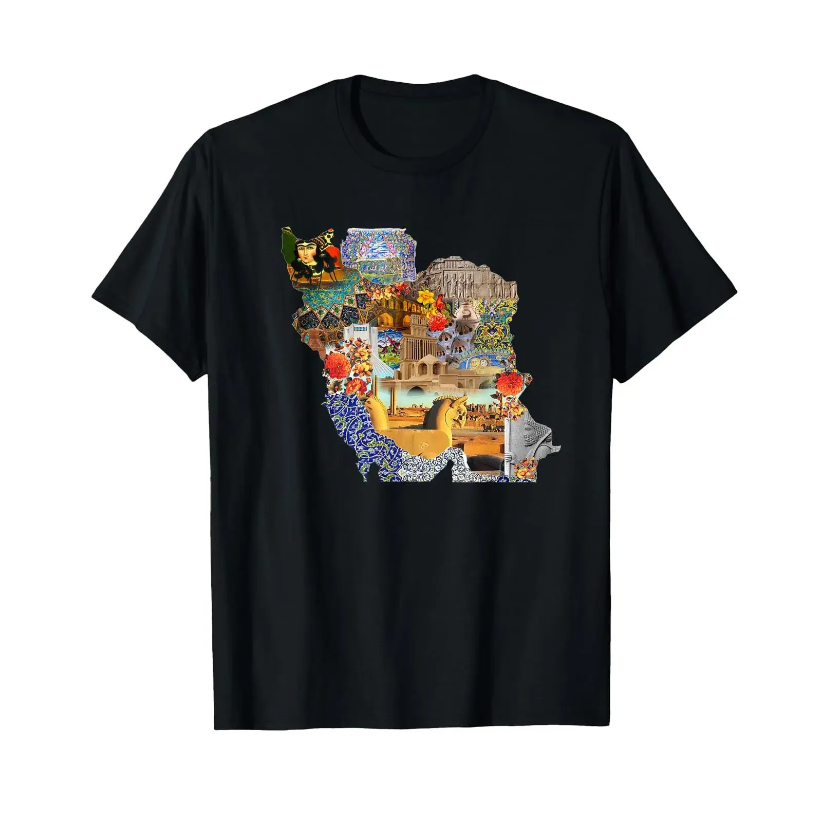 Meydan Shahyad Azadi Iran Map Persian T Shirt vintage Washed Soft Casual Versatile homme Stretched fashion Slightly Stylish