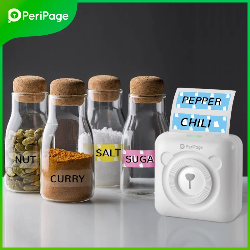PeriPage Portable 304dpi Thermal Picture Photo label Mini Printer Brown Red Yellow A6 Thermal Label Printer