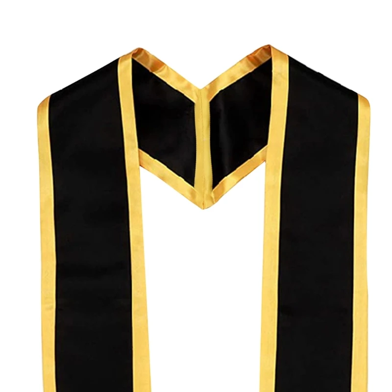 Écharpe d'honneur unisexe pour adulte, ceinture unie avec bordure pour fête remise diplôme