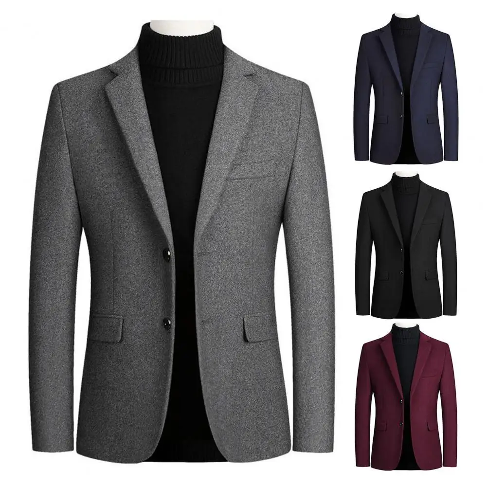 

Stylish Business Blazer Soft Lapel Two Buttons Blazer Classic Fit Cardigan Men Blazer for Office