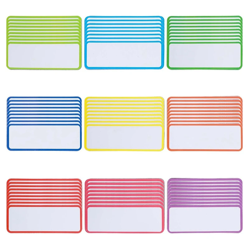 54 Pcs Magnetic Dry Erase Labels Reusable Strips Classroom Name Tags Writable Blank Magnet Cards Erasable Fridge Memo