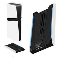 For PS 5 Slim/PS 5 Pro RGB Game Console Base Bracket W/ 3-Speed Cooling Fan Console Host Stand Vertical Holder Game Accessories