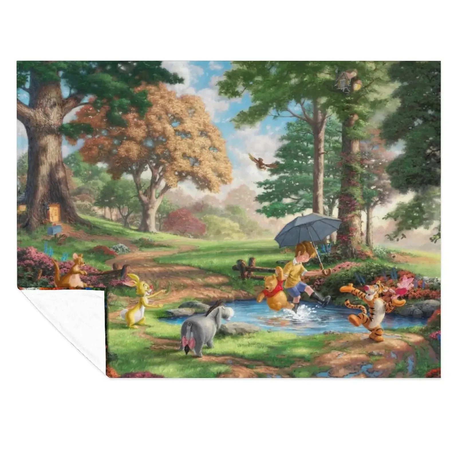 

Bear, Umbrella, & Friends Throw Blanket Bed covers Blankets For Sofas Plaid on the sofa Personalized Gift Blankets