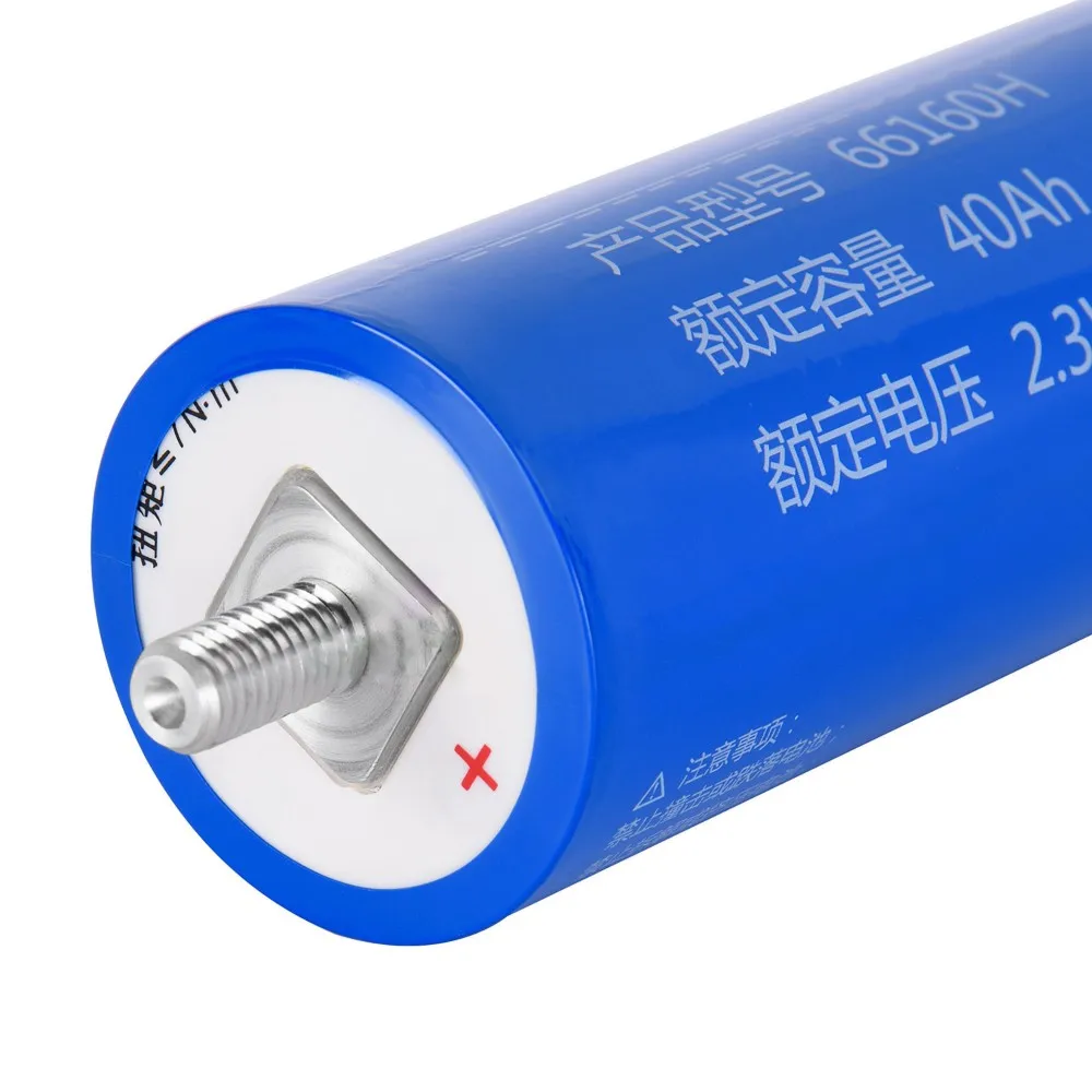 6pcs High-Power 2.3V 40Ah LTO Cylindrical 66160 Lithium Titanate Oxide Battery for ESS Storage System RV Camping Car