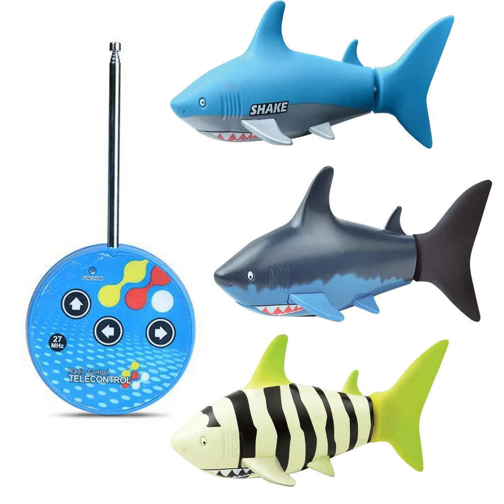 Funny Mini Remote Control Shark Toy Swim in Water Electric RC Fish Can Toy for Kid Children Toddlers Gifts