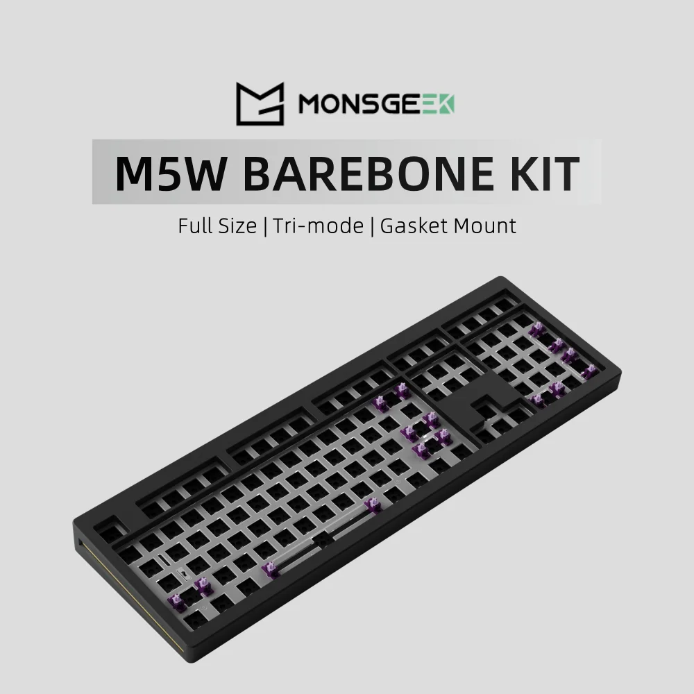 Akko MonsGeek M5W Mechanical Keyboard Kit 108 Keys 100% RGB Hot-swappable USB Type-C/2.4G/BT5.0 Wireless Tri-mode Barebone Kit