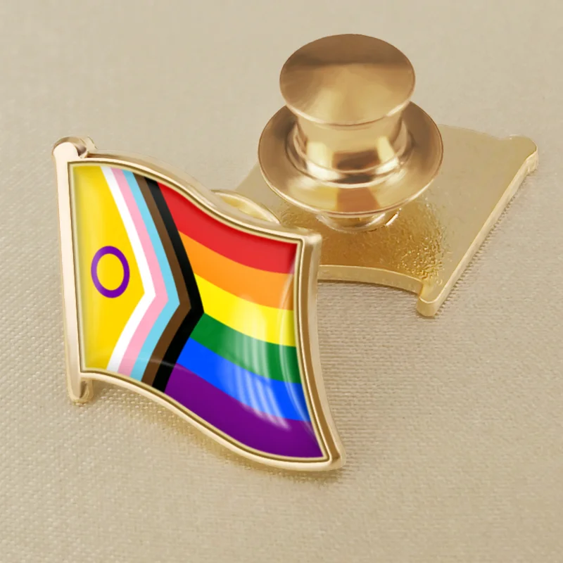 Intersex Progress Pride Flag Brooch Badges Lapel Pins