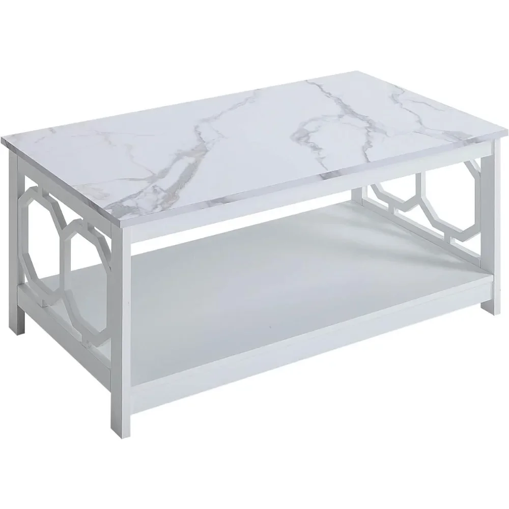 Dining Tables Basses White Faux Marble/White End Table Serving Coffee Omega Coffee Table With Shelf Hidden Storage Dolce Gusto