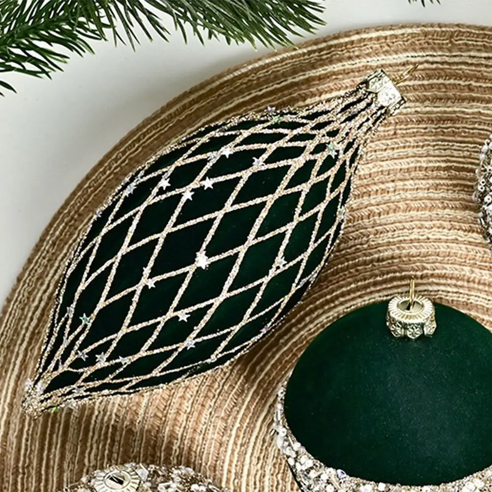 10 قطع من كرات عيد الميلاد المخملية اللامعة المقاومة للكسر، كرات معلقة لعيد الميلاد بلون سادة وقابلة لإعادة الاستخدام #5