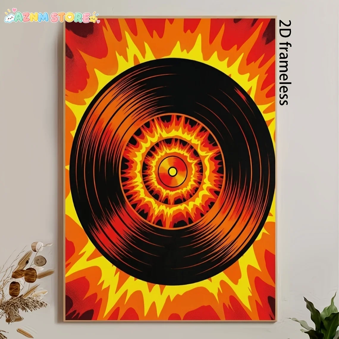 2027,1pc, No Frame, Multi-Size, Frameless, Participatory Vinyl Record Art Print - Retro Psychedelic Music Poster, Fun Canvas