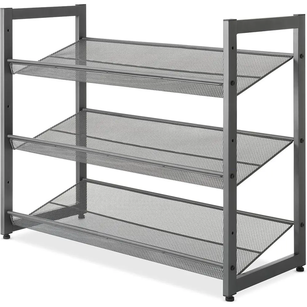 

Whior Steel Mesh 3-Tier Shoe Rack, Gunmetal Gray