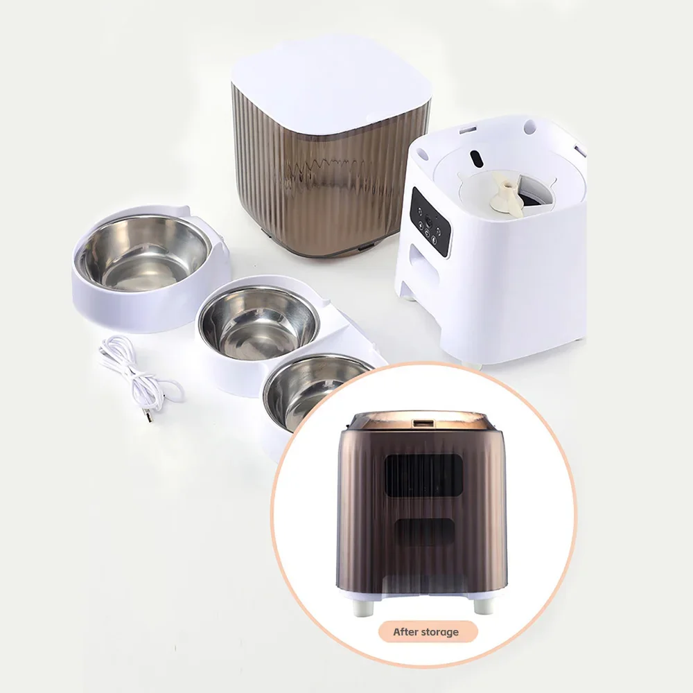 5L Double Bowls Smart Automatic Cat Feeder With Camera Cat Dry Food Video Dispenser Pet Smart Voice Recorder Auto Feeder For Dog