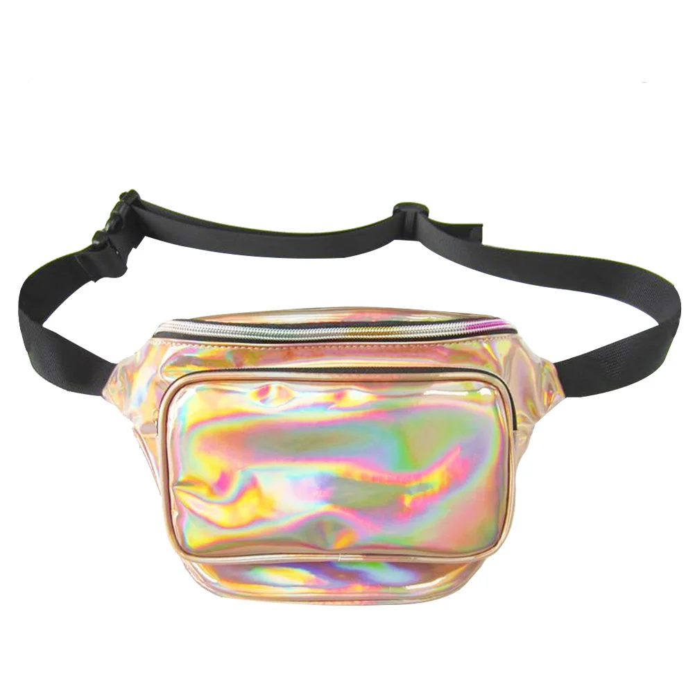 Hologram Waist Bag Waterproof Shiny Fanny Pack Gold Reflective Sunlight Fashion Crossbody Chest Bum Bag