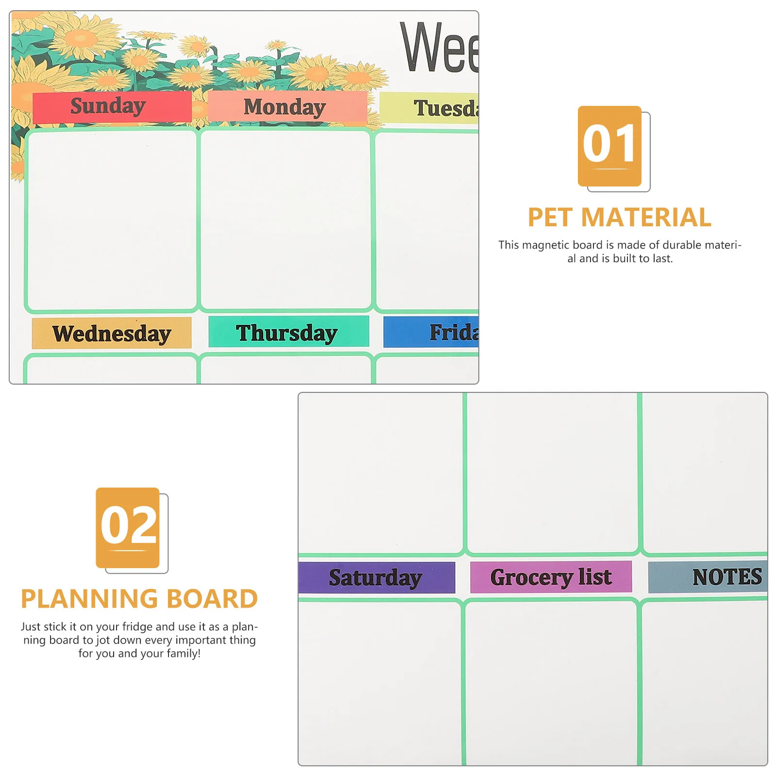 

Magnetic Whiteboard Set Refrigerator Dry Erase Board Fridge Calendar Family Schedule Planning Reminder Fridge White Board