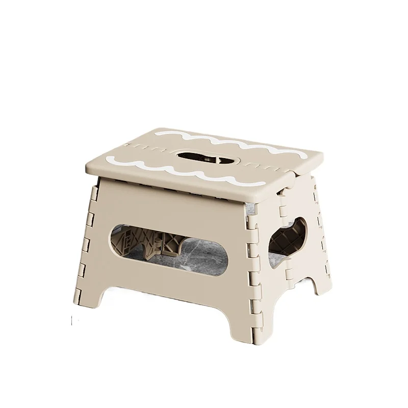 Simple Folding Shower Stool Portable Plastic Step Seat with Non-Slip Large Capacity Utility Bench for Camping Home Shoe Stools