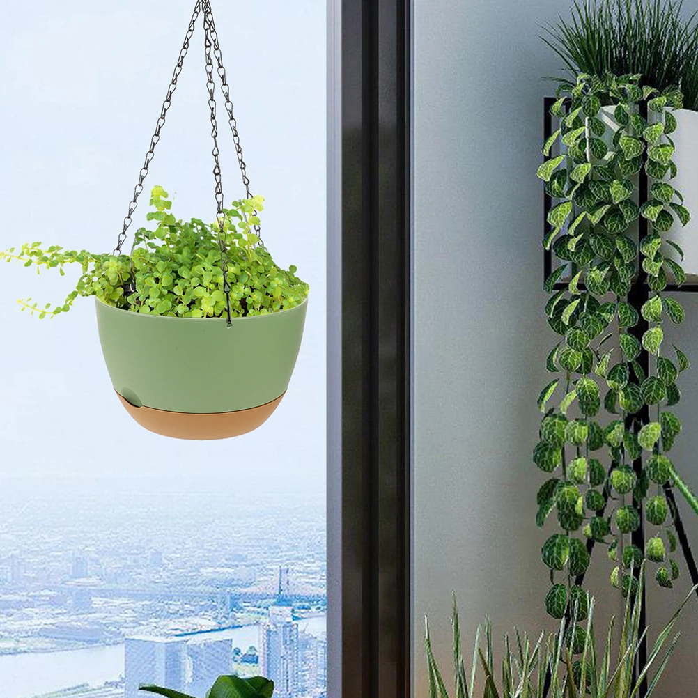 

Hanging Flower Pots Plant Basket Iron Holder Plastic Planter Garden Balcony PP Material Sturdy Durable Gifts
