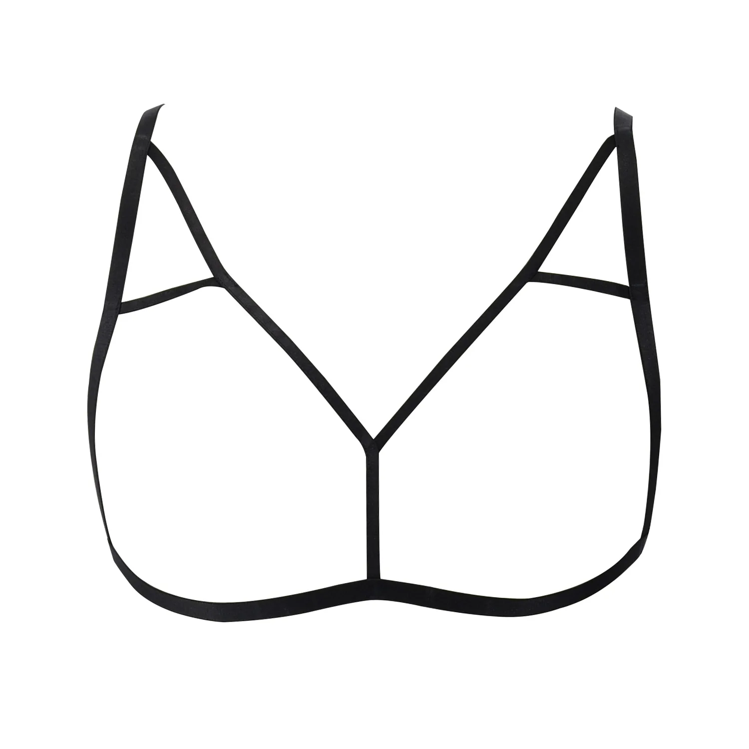 섹시한 블랙 엘라스틱 본디지 하네스 케이지 고스 브라 탑 에로틱 란제리 바디 하네스 벨트 유니크 코스프레 레이브 웨어 바디 케이지 브라