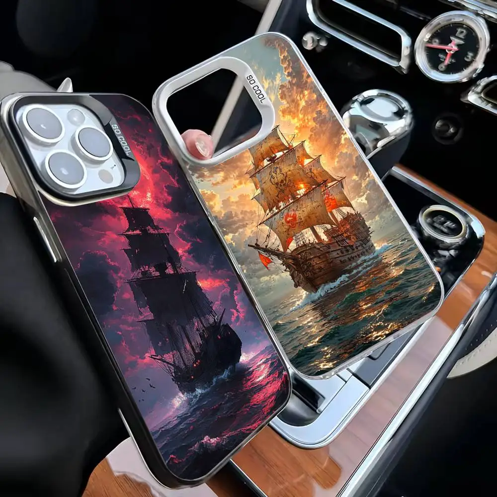 

Sailing Boat Art Paintings Phone Case For iPhone 16,15,14,13,12,11,Mini,Pro,MAX White Matte Shockproof Cover