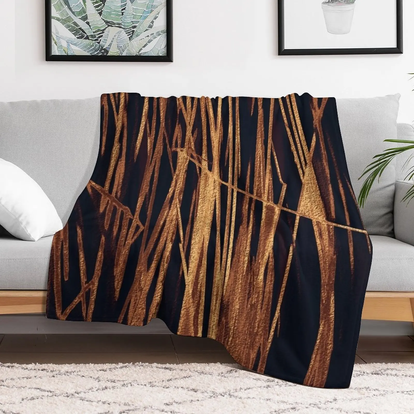 Glamorous copper stalks Throw Blanket Soft Cute Plaid Blankets