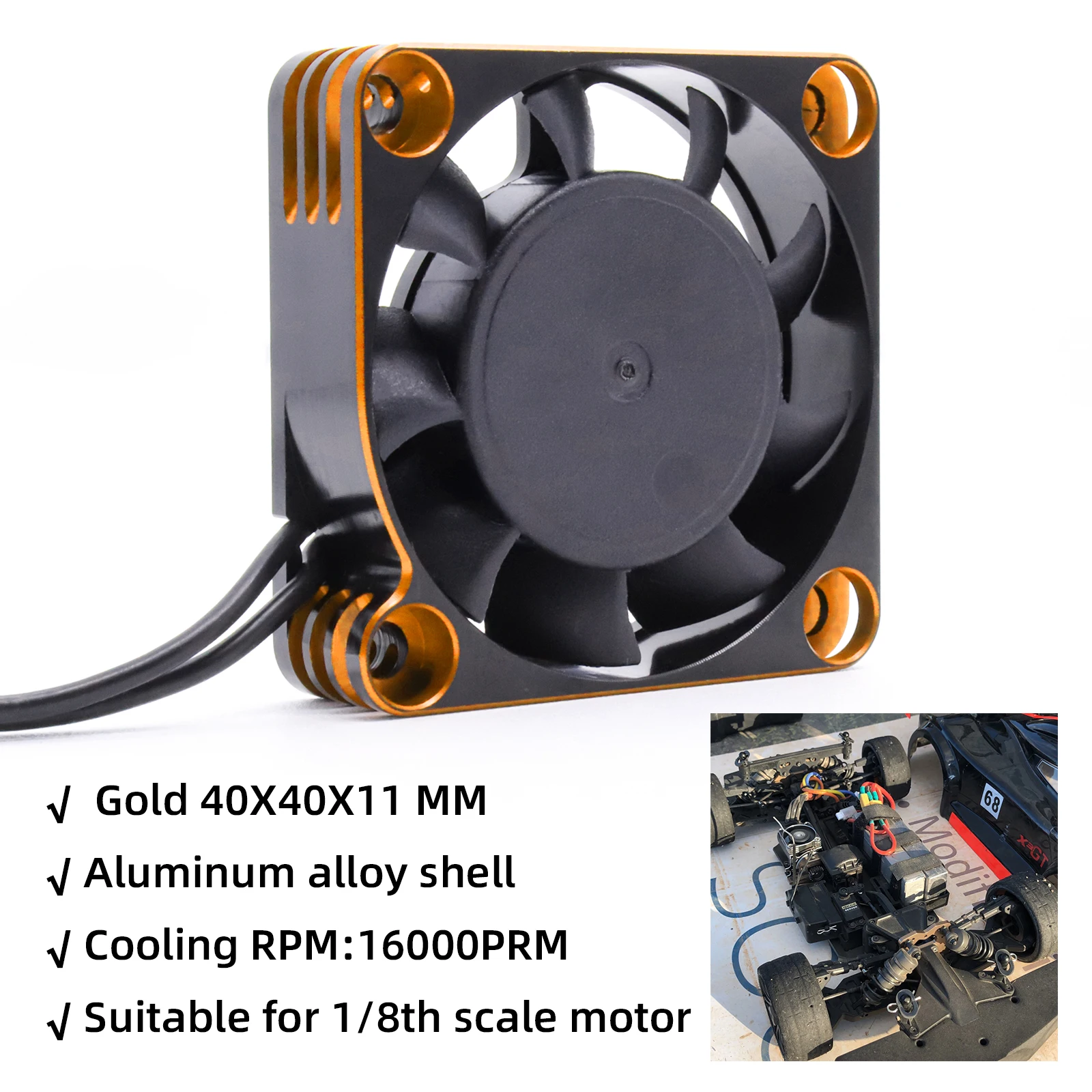 RCZIPROY RC 25mm 30mm 35mm 40mm 50mm Fan Koelventilator RC Creeper 1/10 1/8 1/5 540 550 3650 Motor Borstelloze/Geborstelde ESC RC Auto