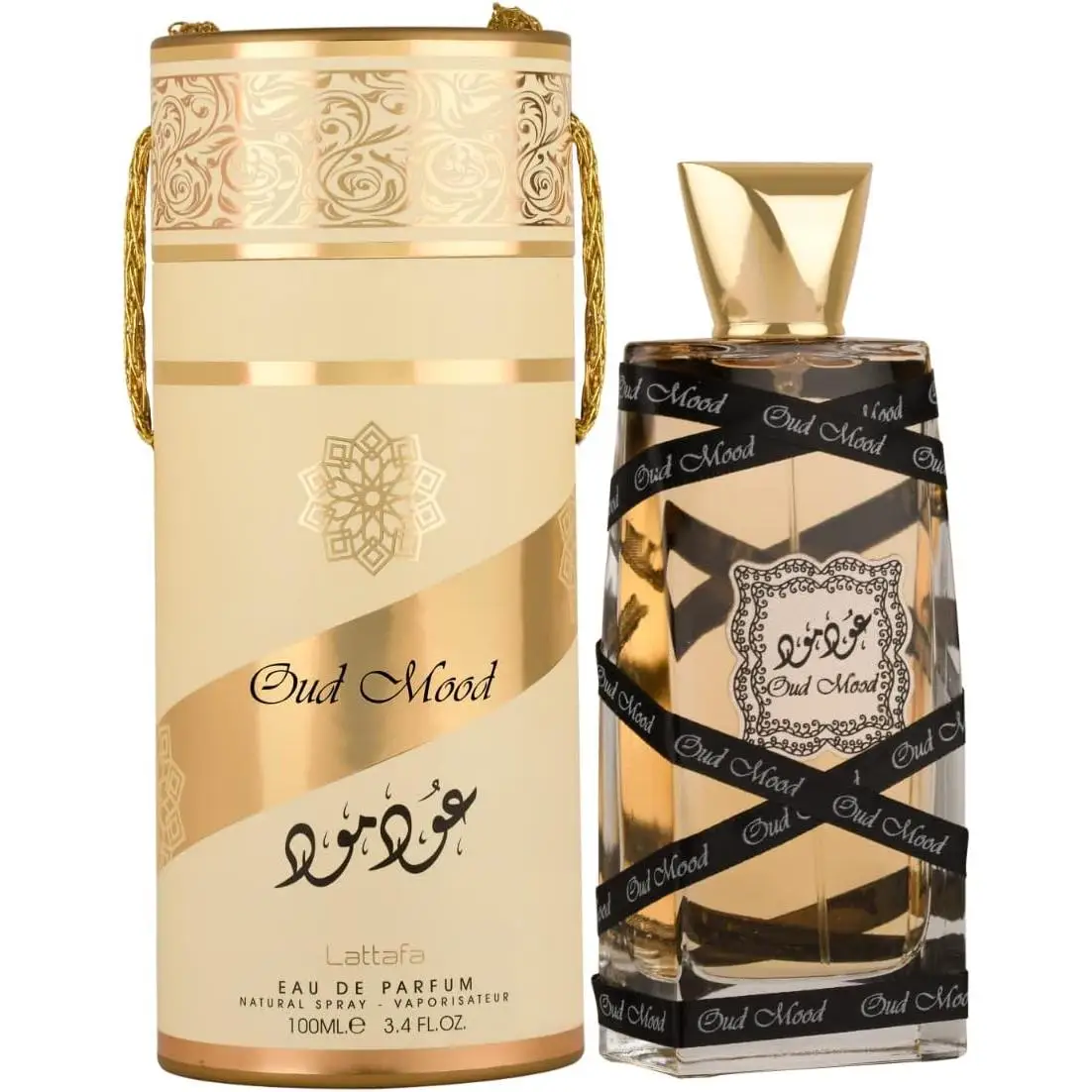 Perfume Lattafa oud mood 100 ml, fragancia floral, ámbar, almizcle y madera - Perfume árabe