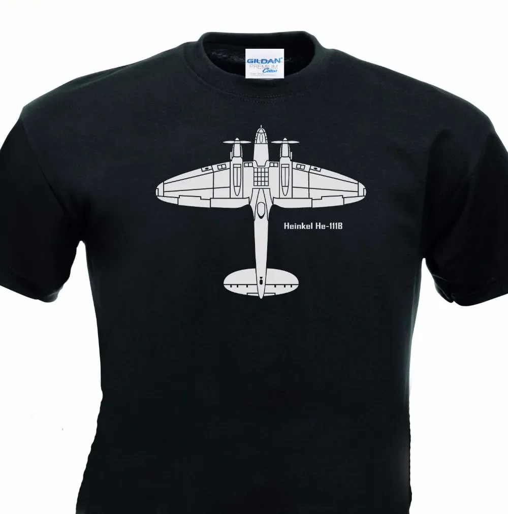 WWII German Heinkel He 111 Bomber T-Shirt New 100% Cotton O-Neck Summer Short Sleeve Casual Mens T-shirt Size S-3XL