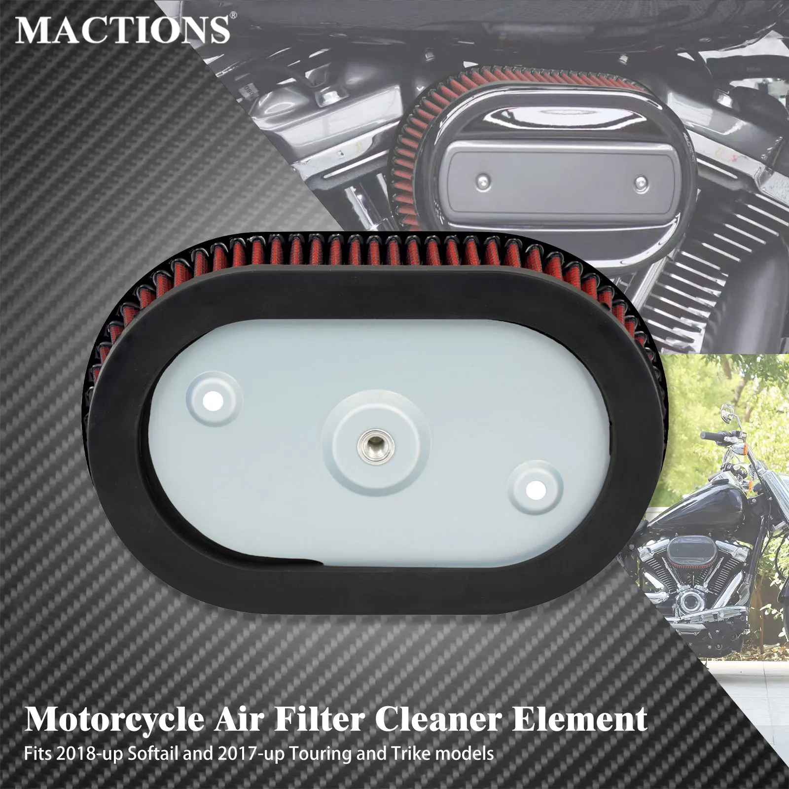 Motorcycle Air Filter Element Inner Cleaner Filter Replacement System For Harley Softail Fat Bob 114 Touring FLHTK FLFBS 2018-Up