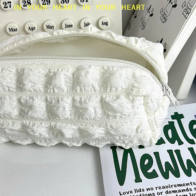 

【X】Cosmetic Bag Solid Color Pencil Case Creative Pillow Bag Large Capacity Bag For Girls School Supplies Stationery Box