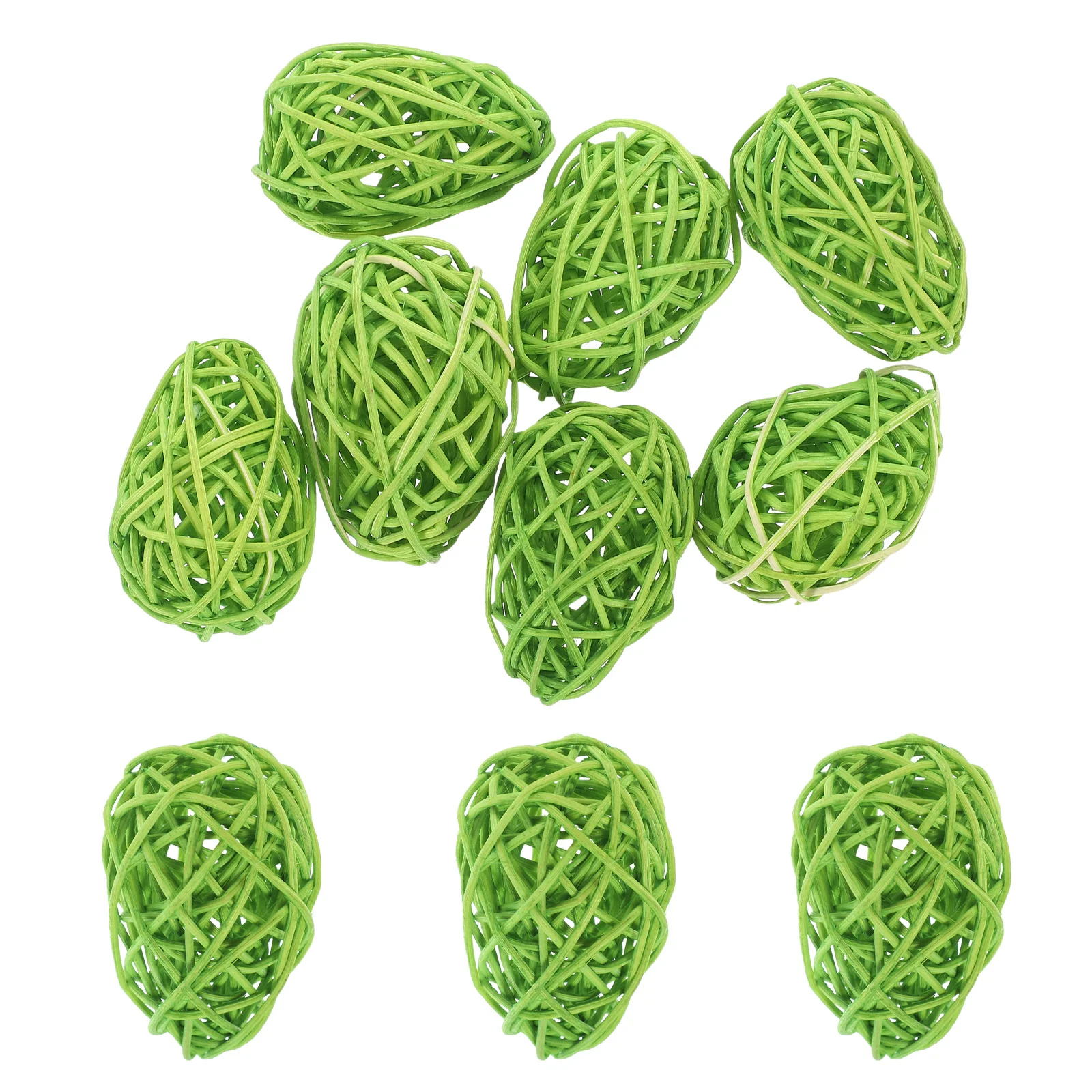 

10Pcs Easter Egg Decorations Rattan Craft Colored Eggs Home Festival Party Supplies Rattan Balls Easter Eggs