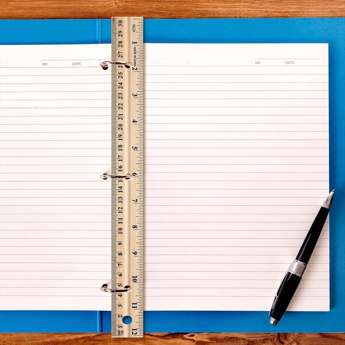 Latest ABBQ-60 Pack Wooden Ruler 12 Inch (30cm) Bulk Wood Measuring Ruler with 4 Holes for School Drafting Classroom Supplies